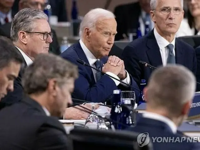 ＮＡＴＯ首脳会議の様子＝（ＥＰＡ＝聯合ニュース）≪転載・転用禁止≫