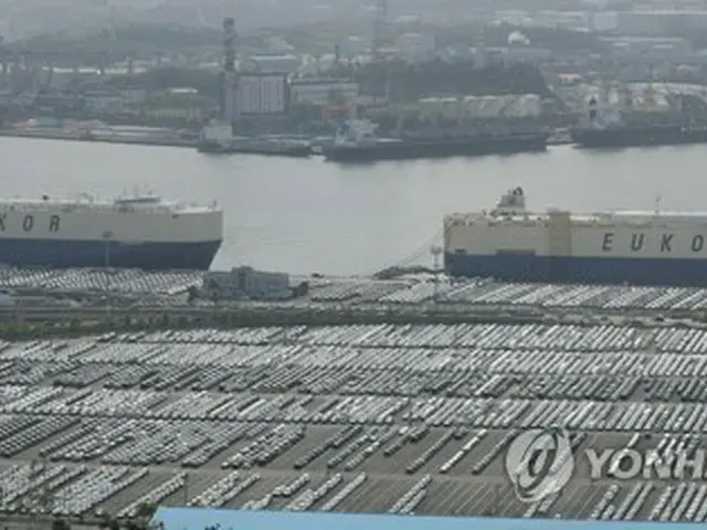 現代自動車蔚山工場の輸出船積み埠頭（資料写真）＝（聯合ニュース）