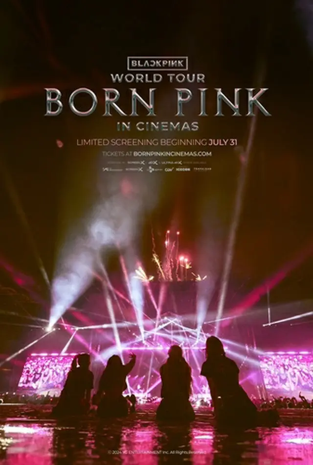 映画「ＢＬＡＣＫＰＩＮＫ　ＷＯＲＬＤ　ＴＯＵＲ　［ＢＯＲＮ　ＰＩＮＫ］　ＩＮ　ＣＩＮＥＭＡＳ」のポスター（ＹＧエンターテインメント提供）＝（聯合ニュース）≪転載・転用禁止≫