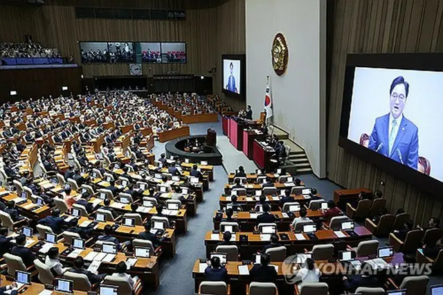 第２２代国会の開院式＝２日、ソウル（聯合ニュース）