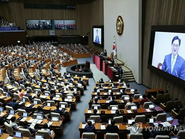 第２２代国会の開院式＝２日、ソウル（聯合ニュース）