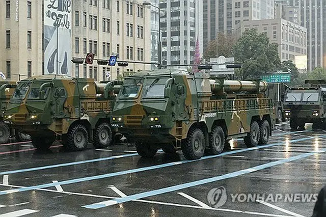 韓国軍の地対地ミサイル「玄武」（共同取材団）＝（聯合ニュース）