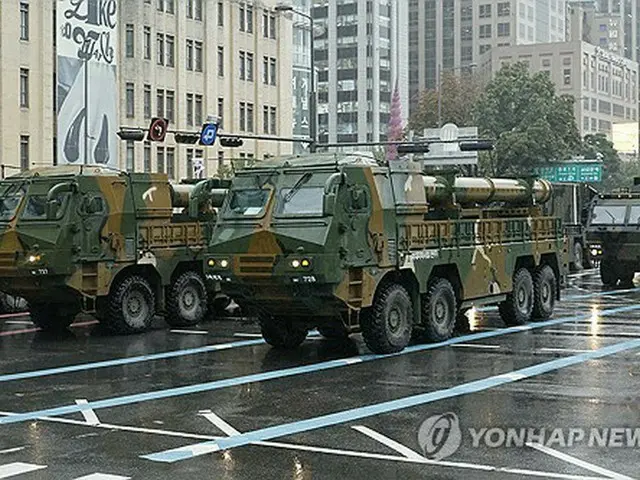 韓国軍の地対地ミサイル「玄武」（共同取材団）＝（聯合ニュース）