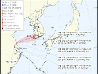 台風14号が熱帯低気圧に「週末全国で最大300mmの大雨」＝韓国