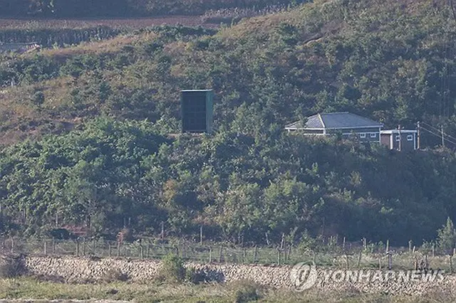 南北軍事境界線の北側に設置されている北朝鮮の拡声器（資料写真）＝（聯合ニュース）