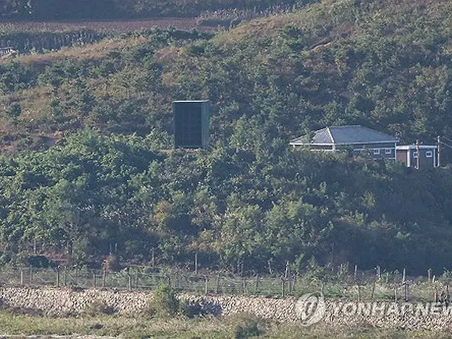 南北軍事境界線の北側に設置されている北朝鮮の拡声器（資料写真）＝（聯合ニュース）