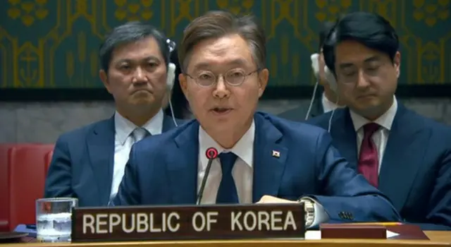 韓国の黄浚局（ファン・ジュングク）国連大使（国連ウェブＴＶより）＝（聯合ニュース）≪転載・転用禁止≫