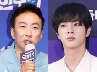 「BTS」JIN、パク・ミョンスと親しい仲…「お酒もプレゼントし、夜遅くに一杯やろうと」