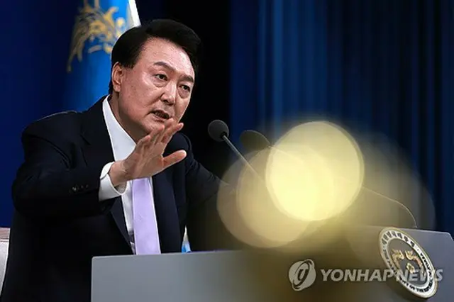 韓国ギャラップが８日に発表した調査結果で、尹大統領の支持率が就任後最低となる１７％を記録した（資料写真）＝（聯合ニュース）