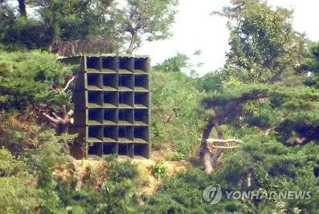 北朝鮮が南北軍事境界線付近に設置した拡声器（資料写真）＝（聯合ニュース）