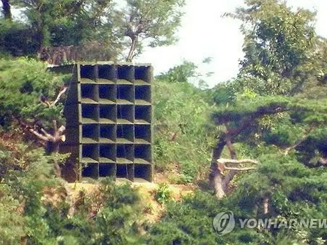 北朝鮮が南北軍事境界線付近に設置した拡声器（資料写真）＝（聯合ニュース）