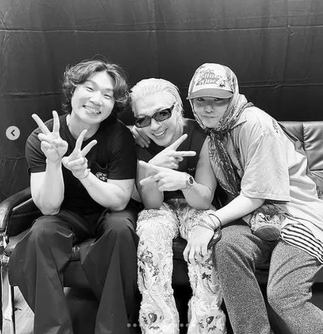 ＢＩＧＢＡＮＧの（左から）Ｄ－ＬＩＴＥ、ＳＯＬ、Ｇ－ＤＲＡＧＯＮ（ＳＯＬのインスタグラムより）＝（聯合ニュース）≪転載・転用禁止≫