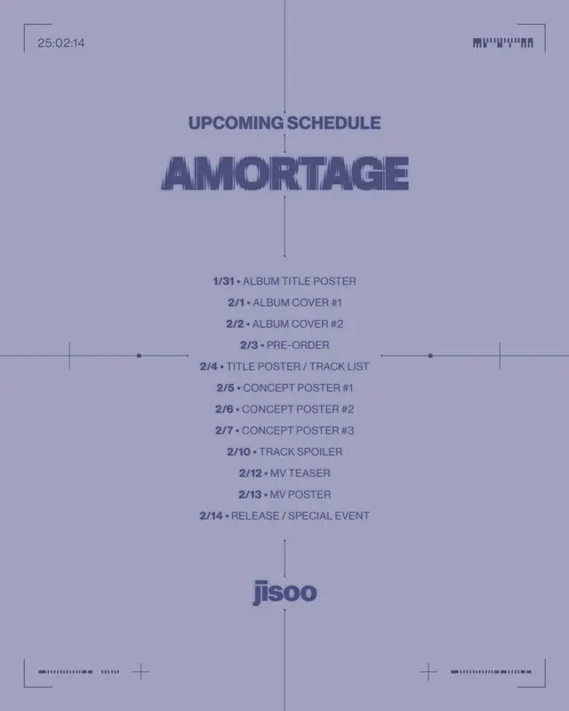 「BLACKPINK」JISOO、アルバム名「AMORTAGE」初公開…2月14日ソロカムバック