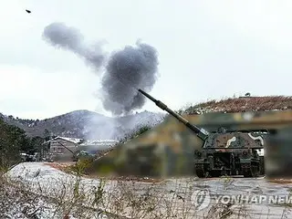 韓国軍　境界線近くで海上射撃訓練＝約２５０発発射