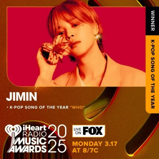 「BTS」JIMIN、米「iHeartRadio Music Awards」で“K-POPことしの歌”の栄誉を獲得