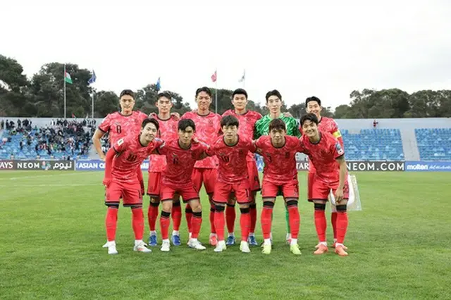 サッカーの男子韓国代表（大韓サッカー協会提供）＝（聯合ニュース）≪転載・転用禁止≫