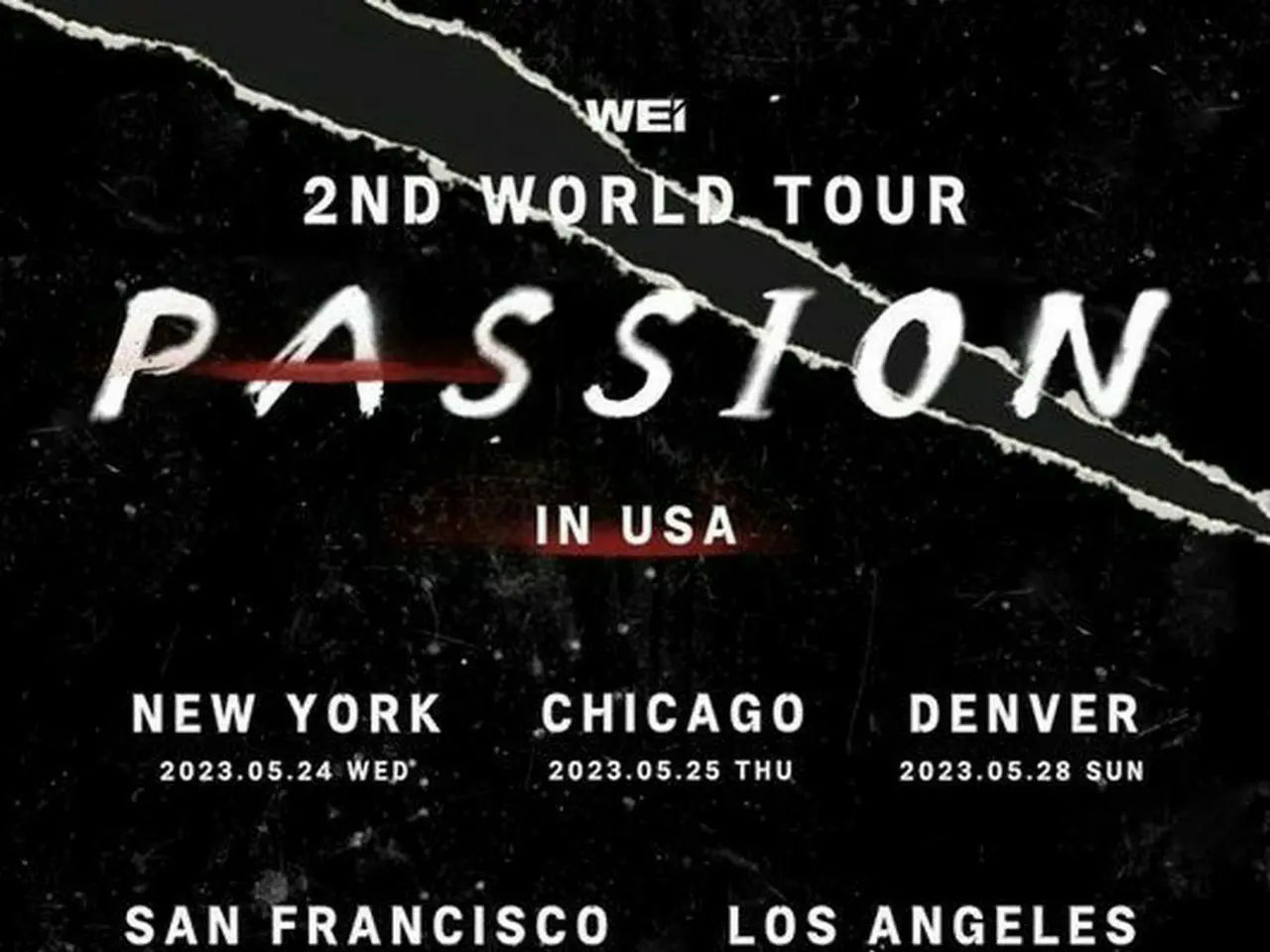 WEi」、2回目のワールドツアー「PASSION」のアメリカ地域のポスターを