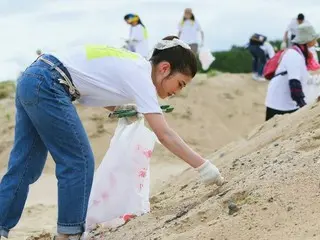 海を守る『スポギョミ！』隊 副隊長井上咲楽と91名の参加者が合計145.52kgのごみ拾い