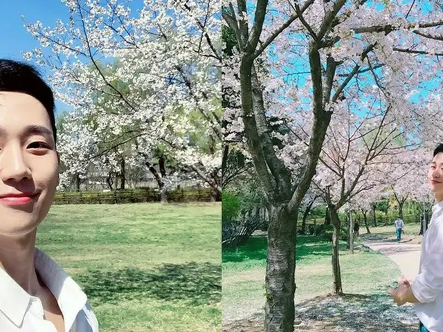 韓国は桜満開！俳優チョン・へインが撮影中のお花見を報告♪