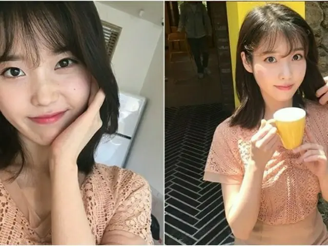 歌手IU、化粧ノリが良くて記念写真!?春の陽気たっぷりに近況を伝える♪